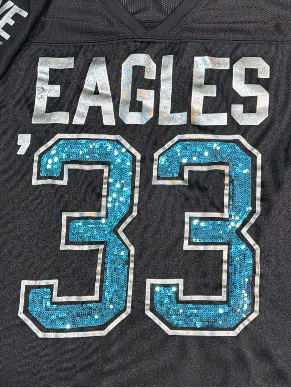 Y2K Pink Victoria’s Secret NFL Eagles ‘33’ Size Small Jersey Sequined - Picture 2 of 10